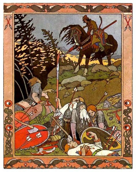 Иллюстрация к сказке «сестрица аленушка и братец иванушка» работы ивана билибина