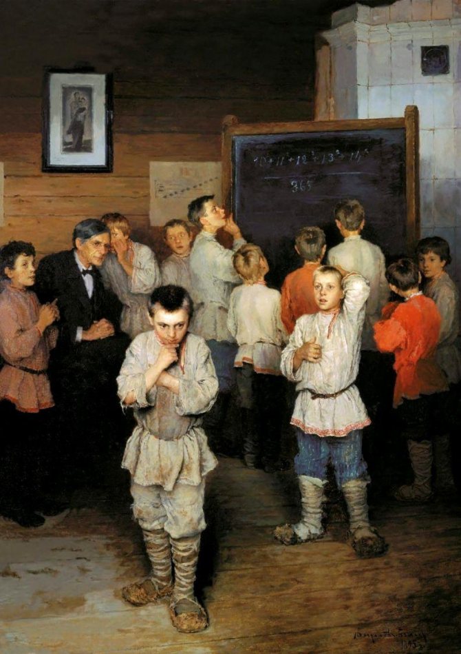 1895-Bogdanov-Belsky-They bills in a had-Богданов-Бельский-Устный счёт