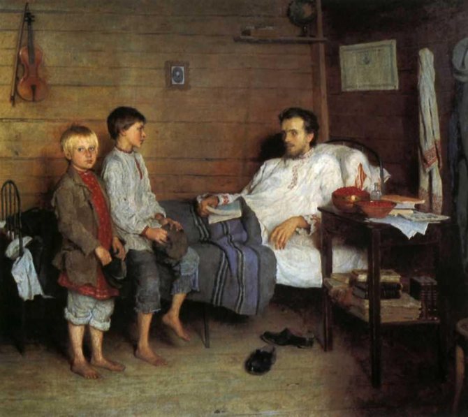 1897-Bogdanov-Belsky-They are by the teacher-У больного учиятел