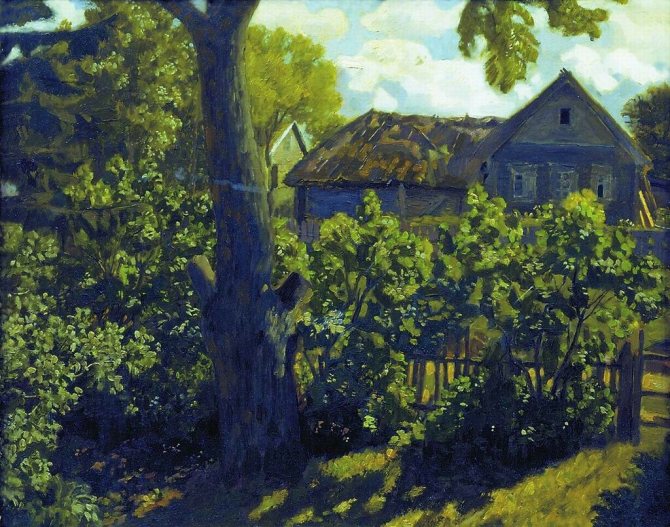 Деревня летом. 1921Картон, масло. 36 x 49 см