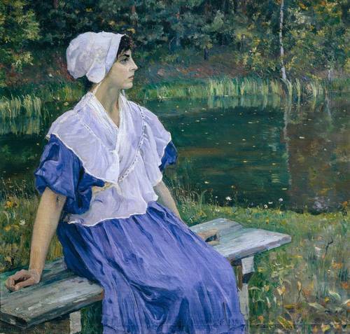 Девушка у пруда (Портрет Н.М.Нестеровой), 1923