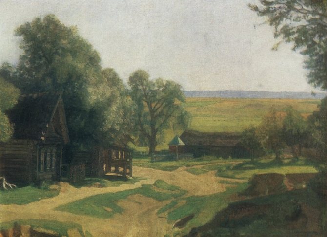На краю деревни. 1924Холст, масло. 53 x 70 см