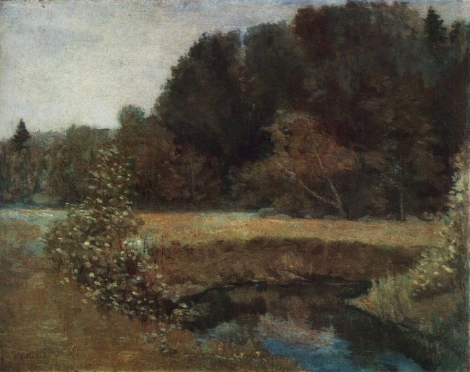 Пейзаж с рекой. 1923Холст, масло. 39 x 50 см