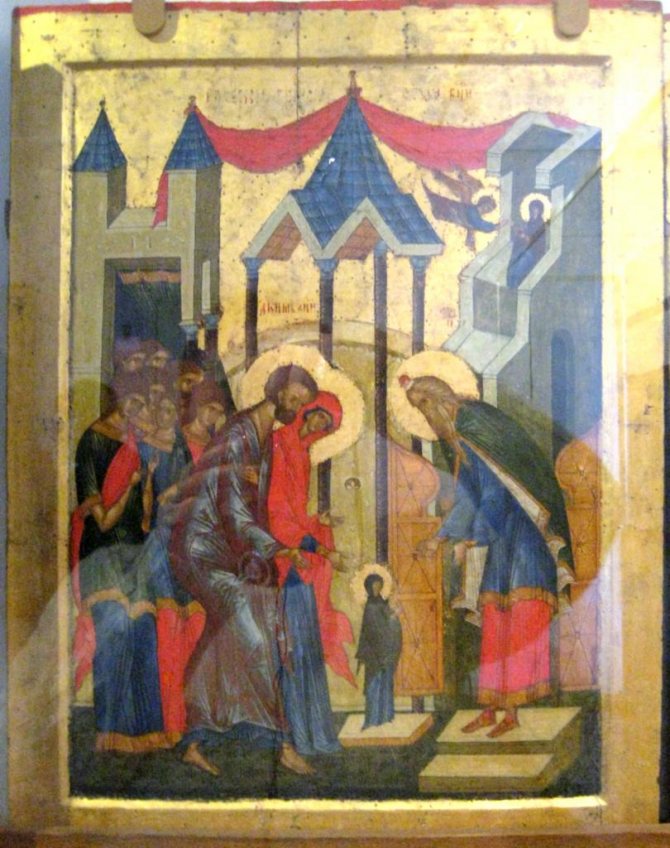Введение Марии во храм. Около 1497. Собор Успения Богородицы, Кирилло-Белозерский монастырь