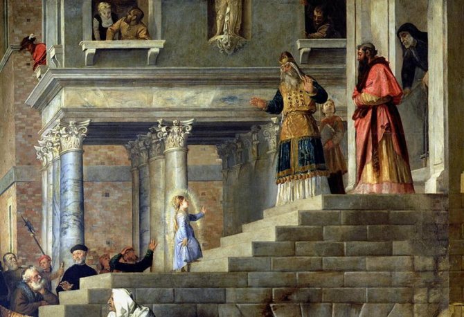 Введение Марии во храм. Тициан (1490–1576)